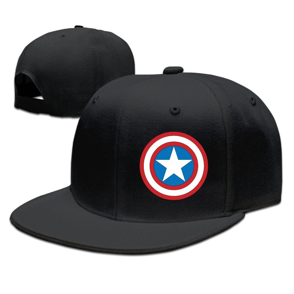 Custom Unisex Adjustable Sports Captain America Logo Snapback Flat Hip-hop Hat One Size