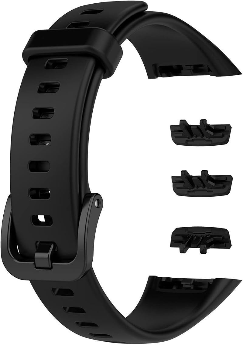 EasyULT Replacement Strap for Huawei Band 7 6 Honor Band 6 Black Silicone Soft