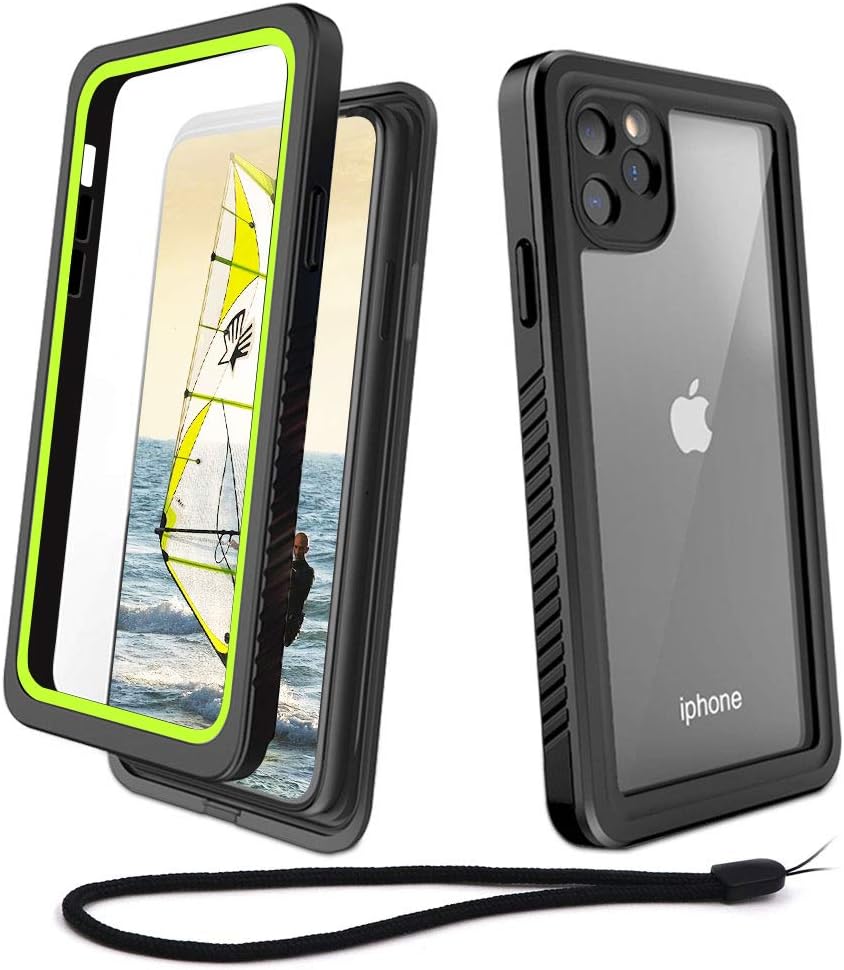 Beeasy Cover Compatible with iPhone 11 PRO MAX Case IP68 Waterproof Shockproof, with Built-in Screen Protector Full Body 360 Degree Protection, Front and Back Case for 11 PRO MAX(6.5”), Green