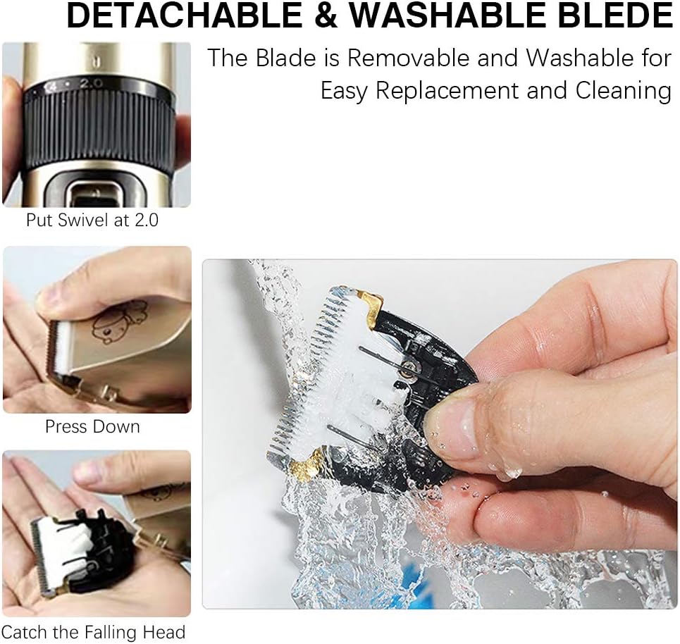 Supoggy Professional Dog Clippers, Rechargeable Cordless Dog Grooming kit, Low Noise Pet Hair Clipper Trimmer Shaver with Comb Guides Scissors Nail Kits for Dogs Cats