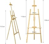 Trintion 1.5M Studio Easel Adjustable Wood A-Frame Painting Stand view 6