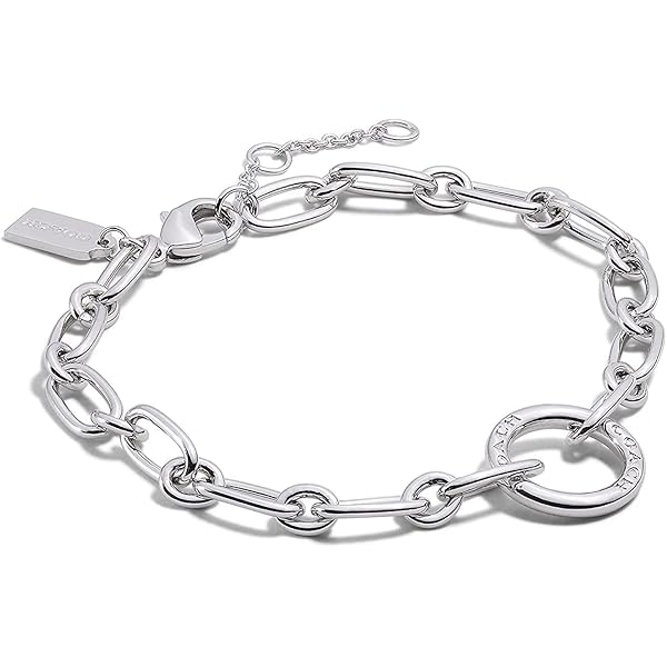 セール!【COACH】コーチSilver-Tone Chain Link Bracelet Amazon.com: Coach Women's Signature Mixed Chain Bracelet
