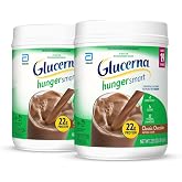 Glucerna Hunger Smart Diabetes Care Powder, Classic Chocolate, Diabetic Snack Replacement to Support Blood Sugar Management, 22g Protein, 130 Calories, 22.3 Oz, 2 Pack