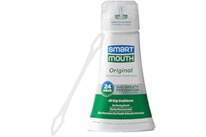SmartMouth Original Activated Mouthwash for 24-Hour Bad Breath Protection Plus Tongue Cleaner, 16 Fluid Ounce