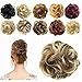 FESHFEN Scrunchy Scrunchies Synthetic Hair Bun Updo Hair Pieces Ponytail Hair Extensions Wavy Curly Messy Hair Bun Extensions Donut Hair Chignons Piece Wig