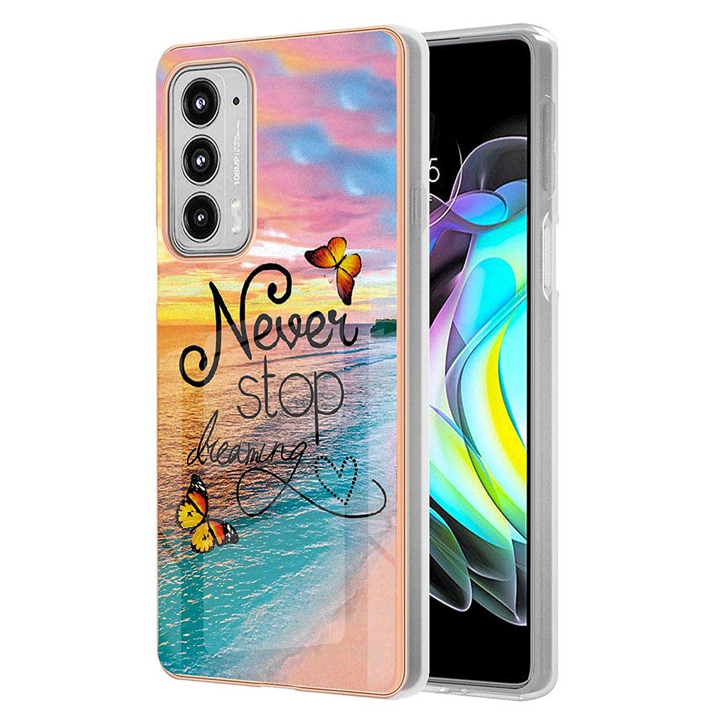 LINER Case for Motorola Edge 20, Ultra Thin Premium TPU Bumper Shockproof Hard Cover Fashion Cute Graphic Colorful Silicone Skin Slim Case for Motorola Edge 20 - Dream butterfly