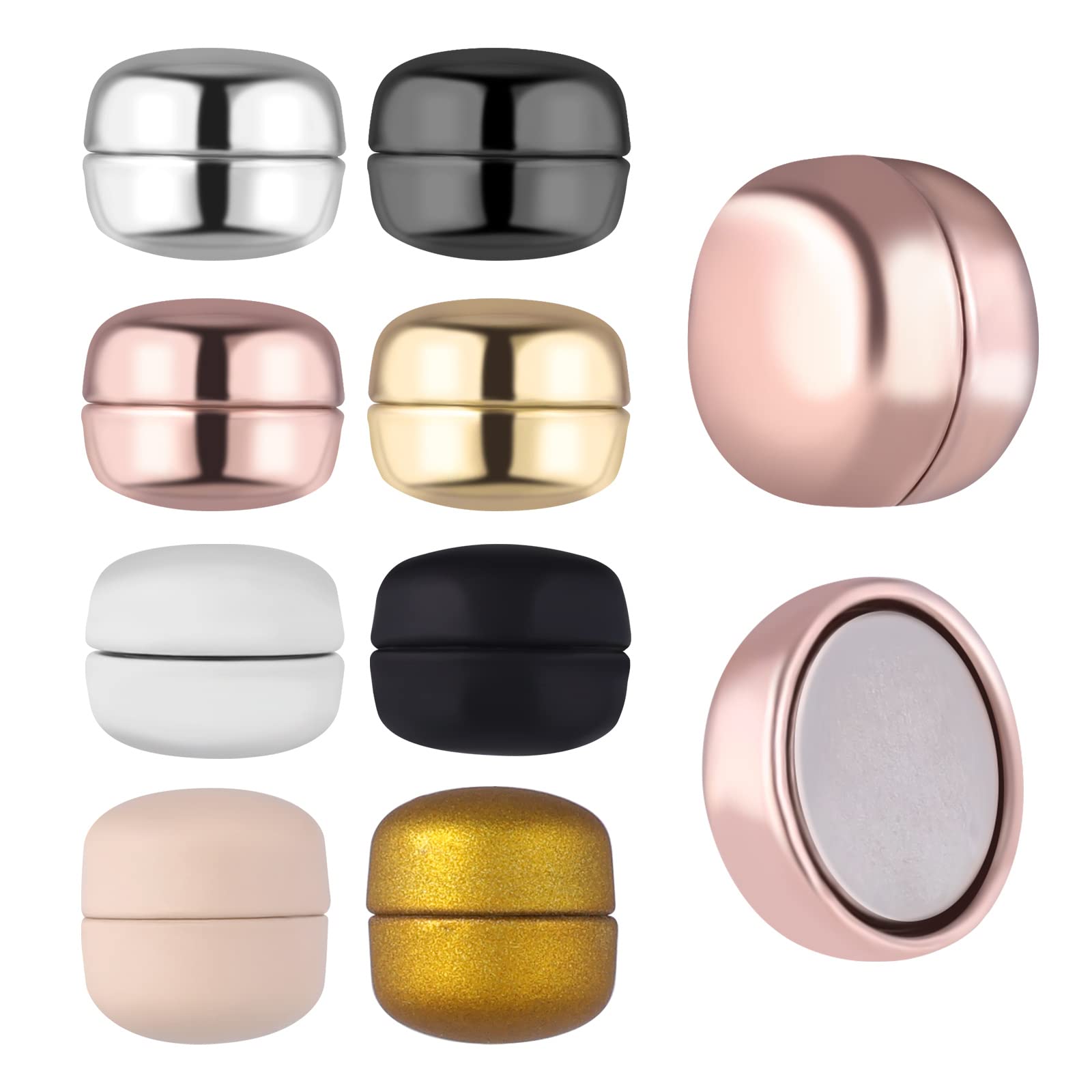 AIEX 8 Pieces Magnetic Hijab Pin, Powerful Magnetic Hijab Pin for Women Magnetic Brooch for Scarf Pin No Pin for Hijabs Scarves Clothes (Multicolor), Faux Leather, Faux Leather