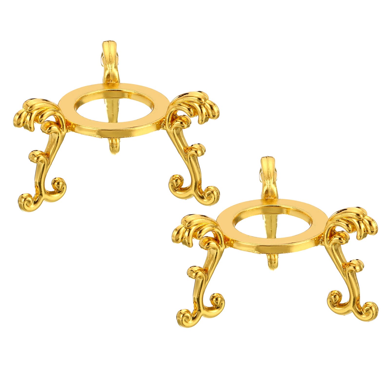 PATIKIL Crystal Ball Stand, 2 Pack Sphere Display Stand Photography Props for 40 to 60mm Crystal Balls Ornament Rack Holder Metal Base, Golden