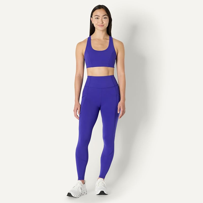 Leggings de Sport pour la Gym, avec ou sans Poches, Longs, Corsaires ou 3/4 Femme, Bleu Royal, L