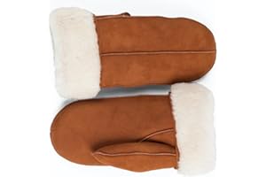 Zavelio Men's Premium Genuine Sheepskin Shearling Mittens – Warm Winter Gloves