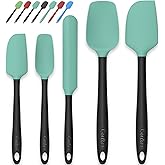 Coukre Silicone Spatula Set of 5,High Temperature Resistant, Food Grade Silicone, Dishwasher Safe, for Baking, Cooking (Aqua 