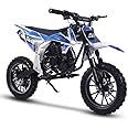 MotoTec Warrior 52cc 2-Stroke Kids Gas Dirt Bike Black (Blue)