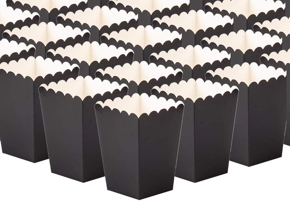 GAKA Black 36 Pcs Popcorn Boxes Mini Paper Popcorn Box Cardboard Popcorn Container for Party Supplies