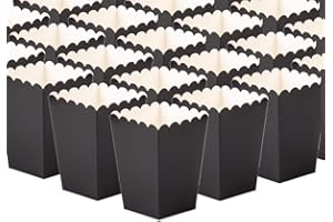 Black Open-Top Popcorn Box Set of 36 Popcorn Favor Boxes Cardboard Candy Container Parties Mini Paper Popcorn Containers