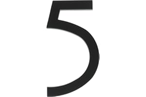 Hy-Ko Products FM-6/5 Floating House Number 5 (FIVE) 6" High Black
