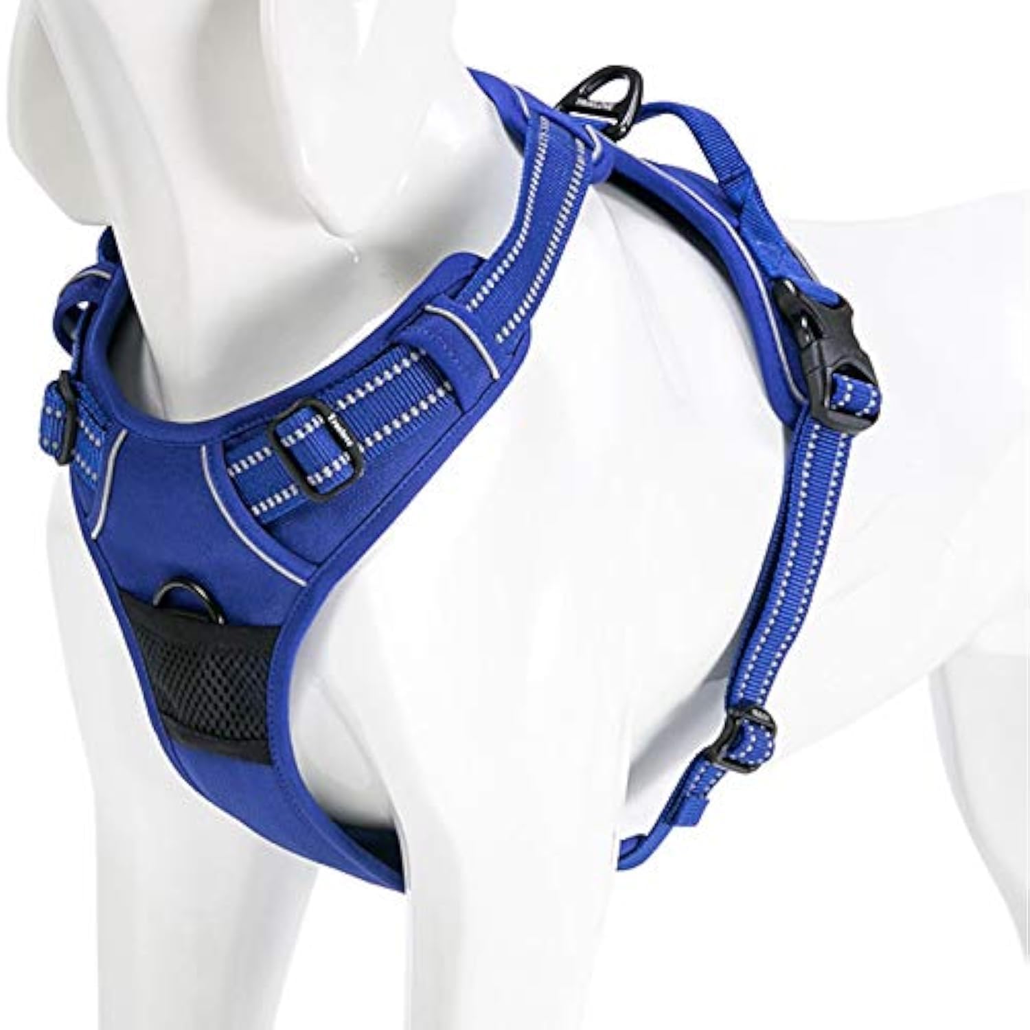 WINHYEPET True Love Dog Harness, No-Pull Reflective Pet Harness with 2 Leash Clips Adjustable Soft Padded Dog Vest with Easy Control Handle for Small Medium Large Dog TLH5651(Royal Blue,S)