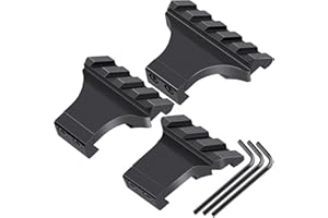 LONSEL 45° Picatinny Offset Rail Mount, 3 4 5 Slots 45 Degree Offset Picatinny Rail Mounts Aluminum Low Profile Adapter for Flashlight Laser Sight Optics