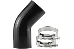 Ucreative 45 Degree Elbow ID: 4" (102mm) 4-Ply 5mm Thickness High Performance Silicone Hose Coupler with T-Bolt Clamp