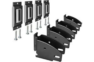 MorScan E-Track Wood Beam End Socket with Tie Down Slots, Shelf Brackets for 2x4 & 2x6 Wood Beam Custom Storage in Box Truck, Enclosed Trailer, Garage, Warehouse, Workshop (Black Powder-Coated)