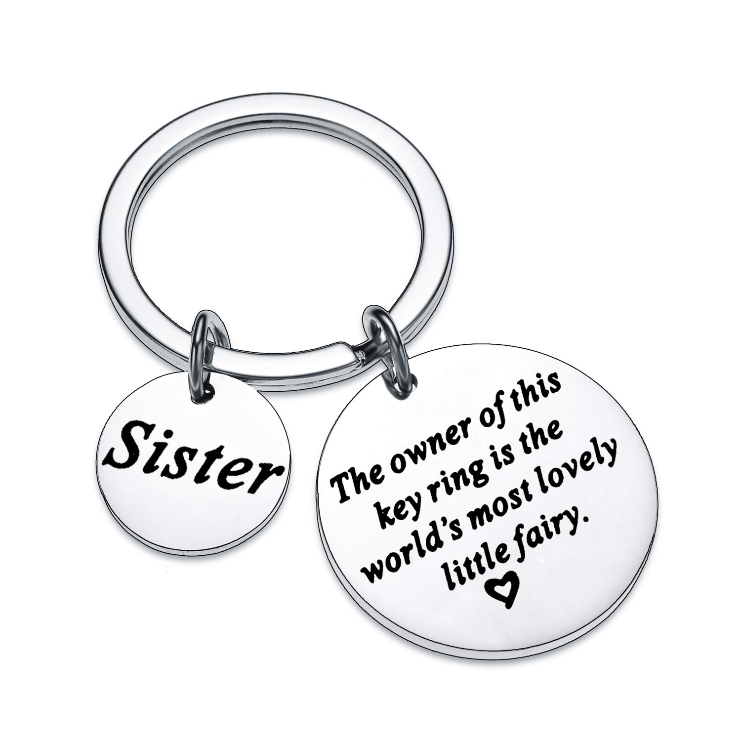 Waeceip Sister Gifts Brother Keychain Gifts for Girls Funny Brother Gifts Christmas Jewellery Gifts for Men Women Graduation Birthday Gift (Sister)