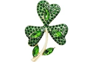 Vanjewnol St Patricks Day Pins, Shamrock Brooches and Pins for Women, Shamrock Brooch Pins, Clover Pins, B04A