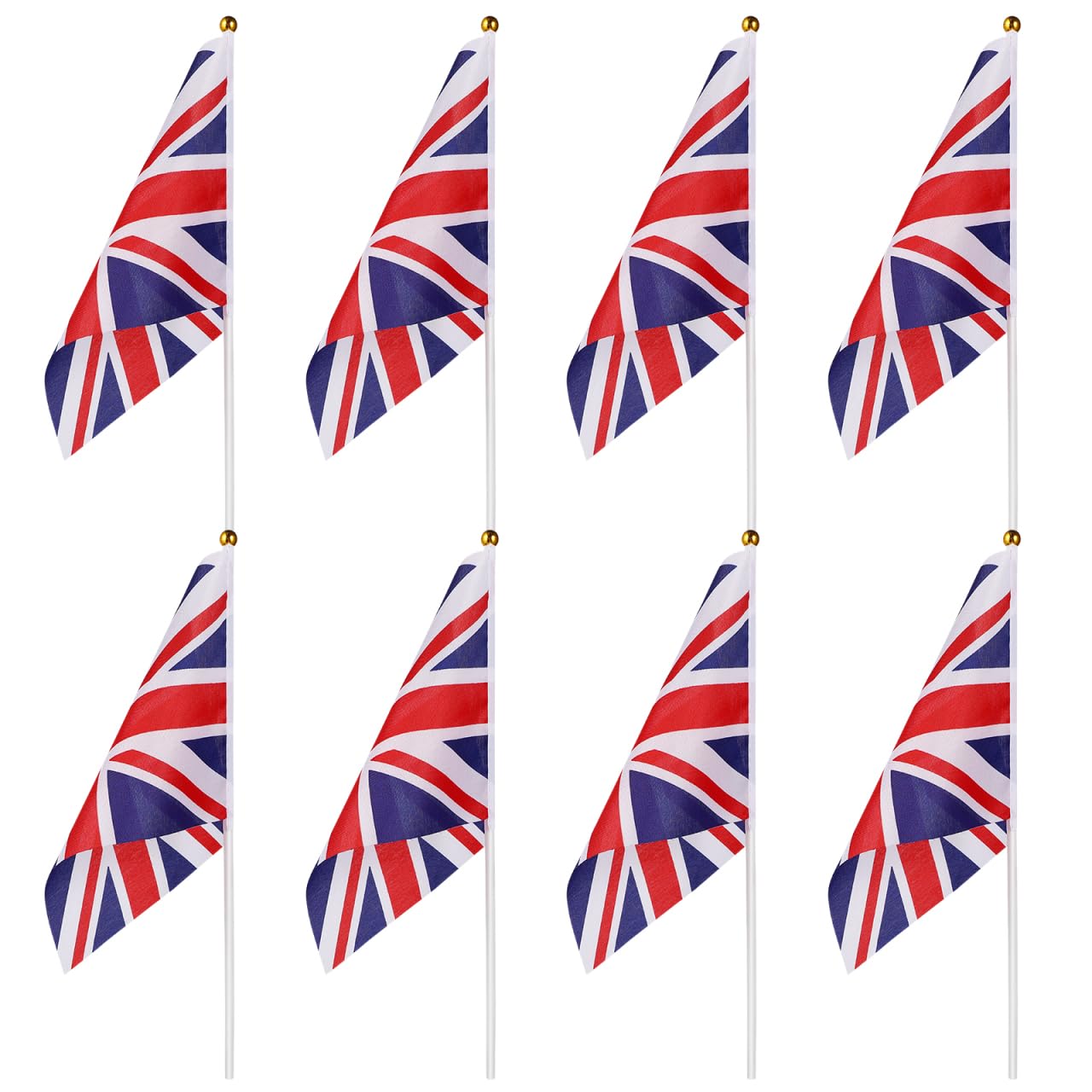 BESPORTBLE 50Pcs Union Jack Hand Waving Flags - 8.3X5.5 Inch Durable Polyester British Flags for Sports Events, Parades, Parties, Celebrations
