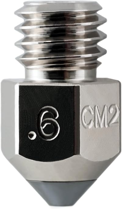 Micro Swiss CM2 MK8 Nozzle 0.6mm Hardened Steel Copper Core High Temp
