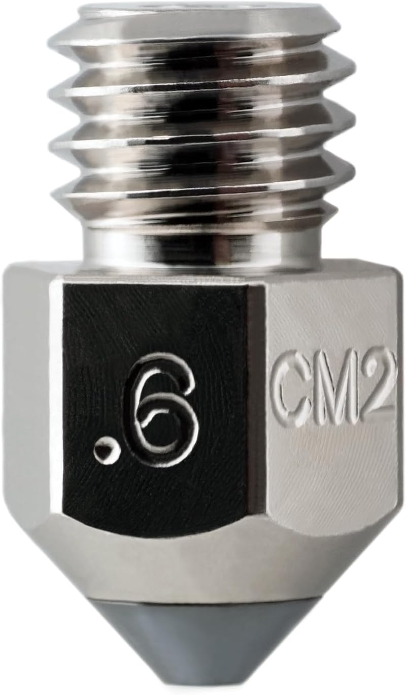 Micro Swiss CM2 MK8 Nozzle 0.6mm Hardened Steel Copper Core High Temp