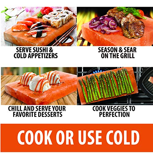 Caravel Gourmet Himalayan Salt Block - Grilling Salt Brick - 8x8 - Hand Crafted - 500 Million Years Old - Great Gift (Himalayan Block, 8x8x1.5) - Thumbnail 3