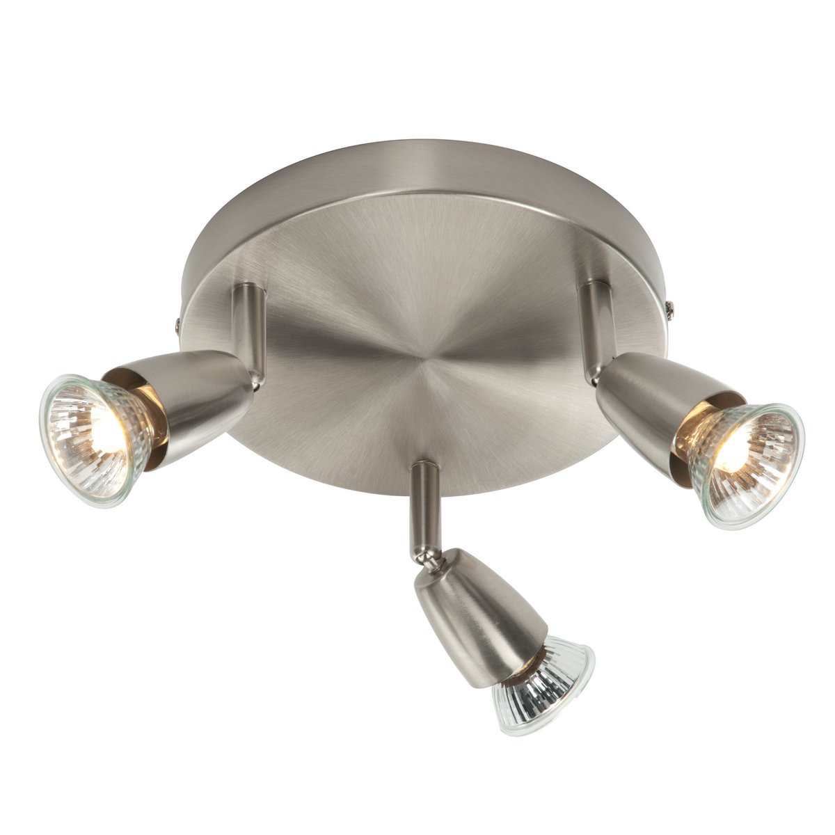 Amalfi 3 Way Decorative Satin Silver GU10 LED Compatible Round Adjustable Ceiling Spotlight