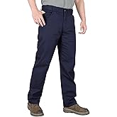 BOCOMAL FR Pants for Men Classic 5 Pockets Relaxed Fit Elastic Waist Water/Stain Repellent Work Jeans NFPA 2112/CAT2