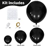 ASIYUHY Black Balloons 102Pcs Matte Arch Garland Kit 4 Sizes 5/10/12/18in view 2