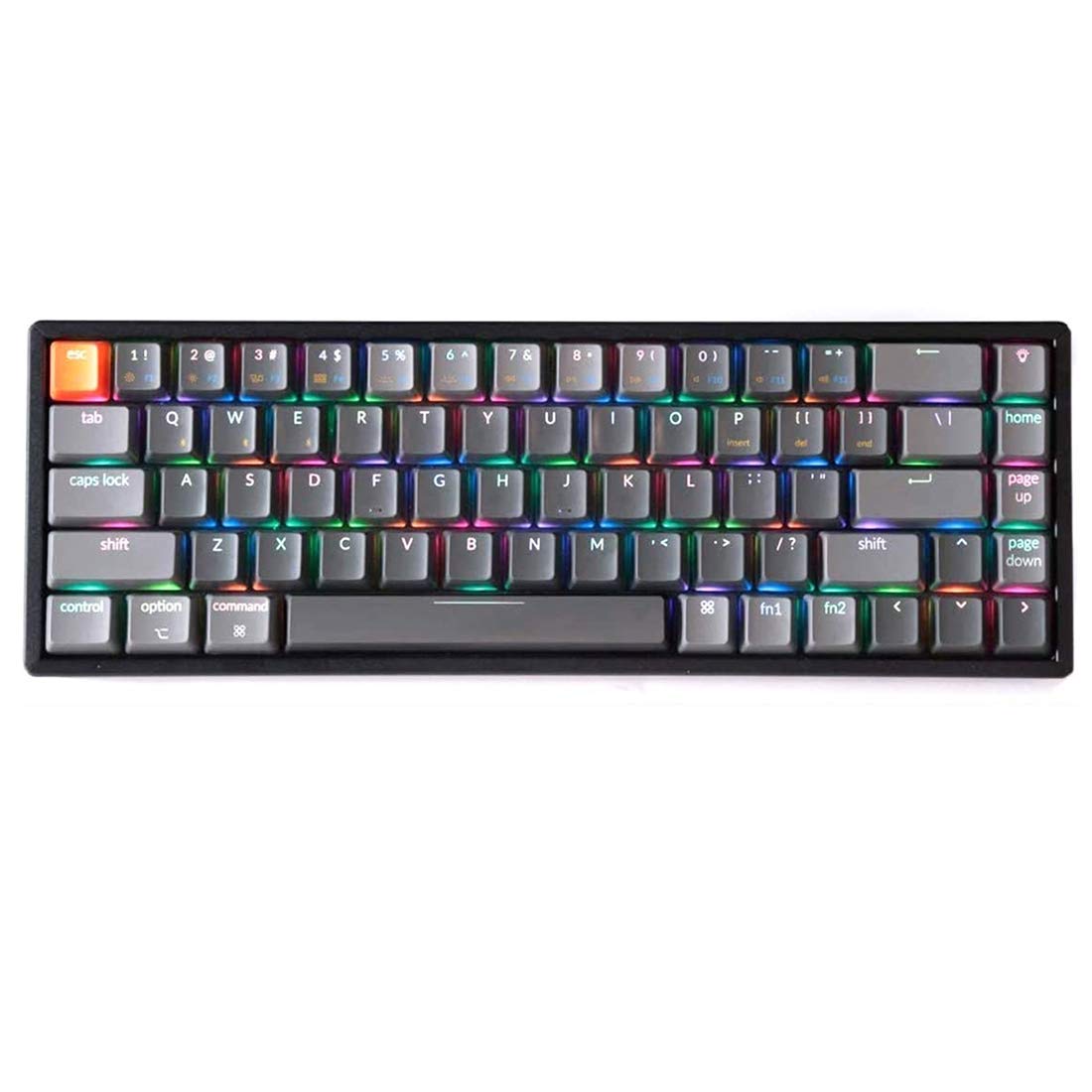 Keychron K6 Hot Swappable Wireless Bluetooth 5.1/Wired Mechanical Gaming Keyboard, 65% Compact 68-Key RGB LED Backlit N-Key Rollover, Aluminum Frame for Mac Windows Gateron G Pro Brown Switch