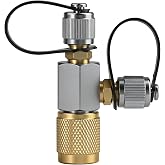 CTEE14 Low-Loss Charging T-Fitting Replacement 1/4in Flare Quickly Check Charging System Pressure for Precise Charging of A/C/Refrigeration Systems without Manifolds or Unnecessary Hoses