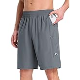baleaf Men's Athletic Running Shorts 9" Quick Dry Workout Shorts Lightweight Sports Gym Shorts with Zipper Pockets
