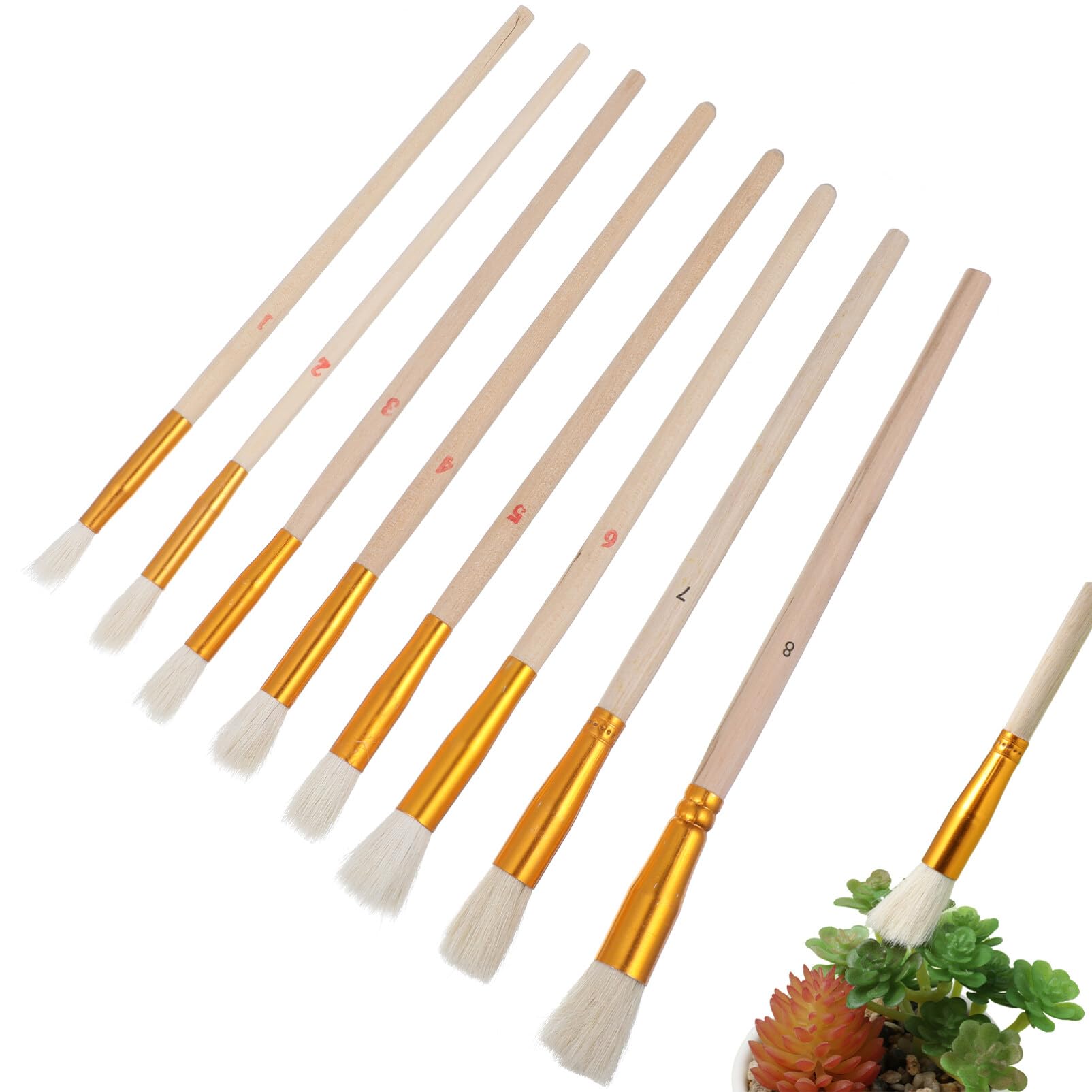 VANZACK 8pcs Vegetable Pollinator Brushes wood Hand Pollination Tube Manual Garden Fruits Pollinator Sprayer Brush Outdoor Tools