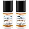 Hold Up Body Adhesive Premium – Body Glue for Dancers Roll On Skin Adhesive for Compression Socks Thigh Highs Costumes Clothing Lingerie Fashion Cosplay – 2 oz Roll On, 2-Pack