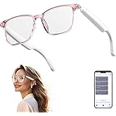 AI Smart Glasses, Bluetooth 5.4 Translation Glasses with 144 Language & Accents, Blue Light Filtering Lenses, Multifunctional Smart Glasses for Men Women, Travel Meeting Trade Business HY-C8 White