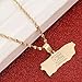 Puerto Rico Map Pendant Chain for Women Puerto Ricans Map Jewelry