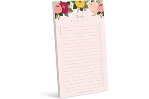 Bliss Collections to Do List Notepad, Pink Floral, Magnetic Weekly and Daily Planner for Organizing and Tracking Grocery Lists, Appointments, Reminders, Priorities and Notes, 4.5"x7.5" (50 Sheets)