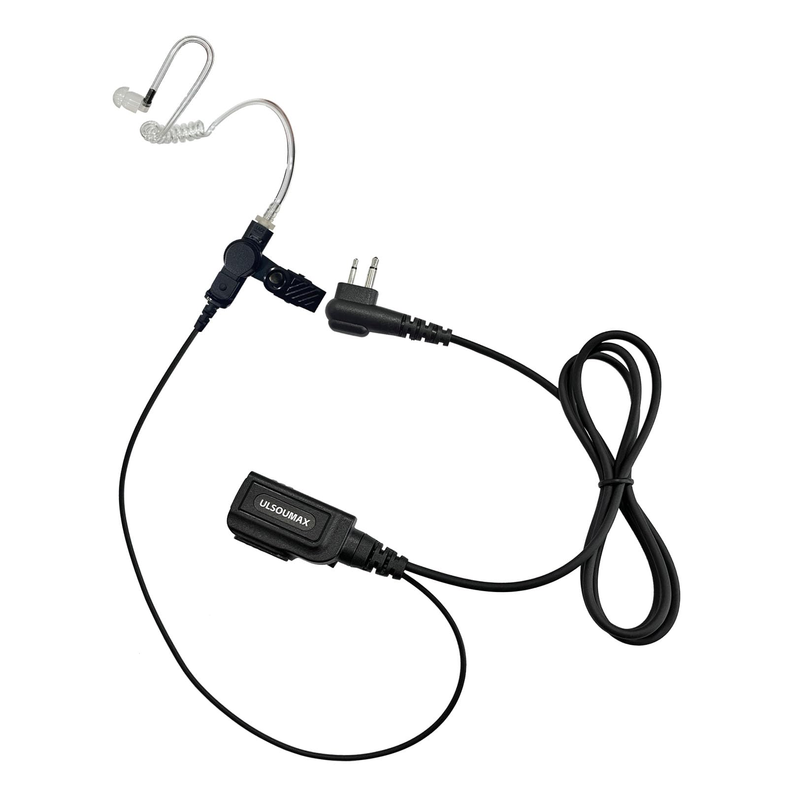 ULSOUMAX Air Acoustic Tube Earphones Compatible with Motorola CP185 CP040 PR400 CP200 GP300 CLS1110 CLS1410 Radio, Acoustic Headset with PTT Button Mic