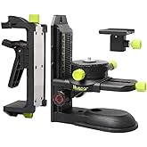 Huepar 360&deg; Adjustable Fine-tuning Bracket Laser Level Adapter | Multifunctional Magnetic Pivoting Base with Adjustable Clip, Support with 1/4"-20 Male Threaded, Height Adjustment - PV10+