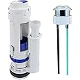 Lychee Light Dual Flush Valve & Push Button Replacement Parts and Assembly Fits Geberit & kohler Split Toilet Parts, with Top Push Button,Universal Toilet Tank Spare Kits White,2 Inches (11" Height)