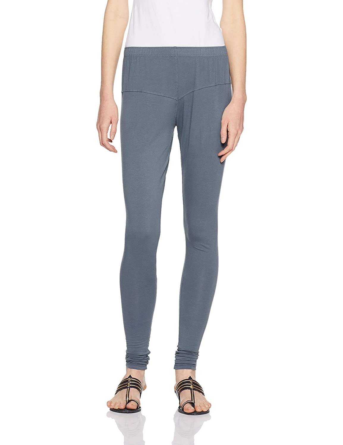 LUX LYRA Indian Churidar Leggings for Women - Long Churidaar Yoga Pants, Dance Bottoms, for Kurtis, Salwar, Tops or Casual Dress - Cotton Spandex 4Way Stretch (Steel Grey)