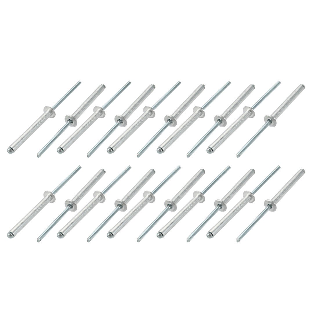 Sourcingmap 20 Pcs 4mm x 35mm Aluminum/Steel Open End Blind Rivets