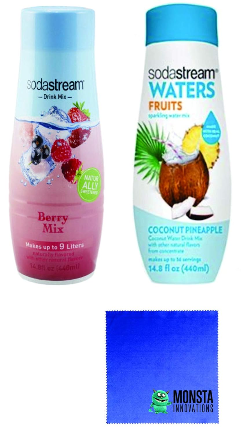 Sodastream Waters Flavor Bundle, Waters Berry Mix, Waters Mix Coconut Pineapple