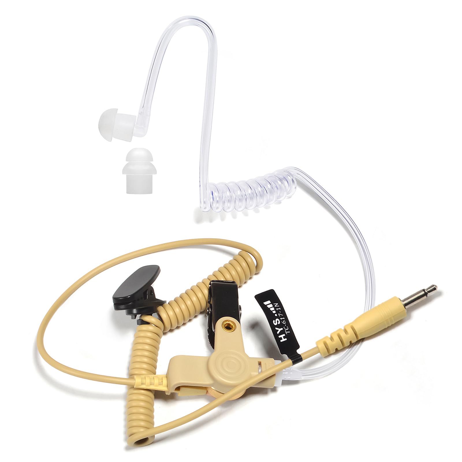 HYS 3.5mm Receive/Listen Only Covert Acoustic Tube Headset Earpiece for Smartphone, Two-Way Radios, Transceivers and Radio Speaker Mics Jacks (Type 5)
