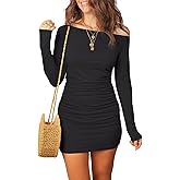 Acelitt Cocktail Dresses for Women Early Fall Fashion Off The Shoulder Long Sleeve Dress Sexy Bodycon Club Outfits