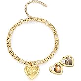 TUGHRA Gold Locket Bracelet for Women, 925 Sterling Silver Heart Photo Bracelet Lockets Memorial Keepsake Jewelry Gift for Mom, Wife, Daughter Mother's Day Birthday