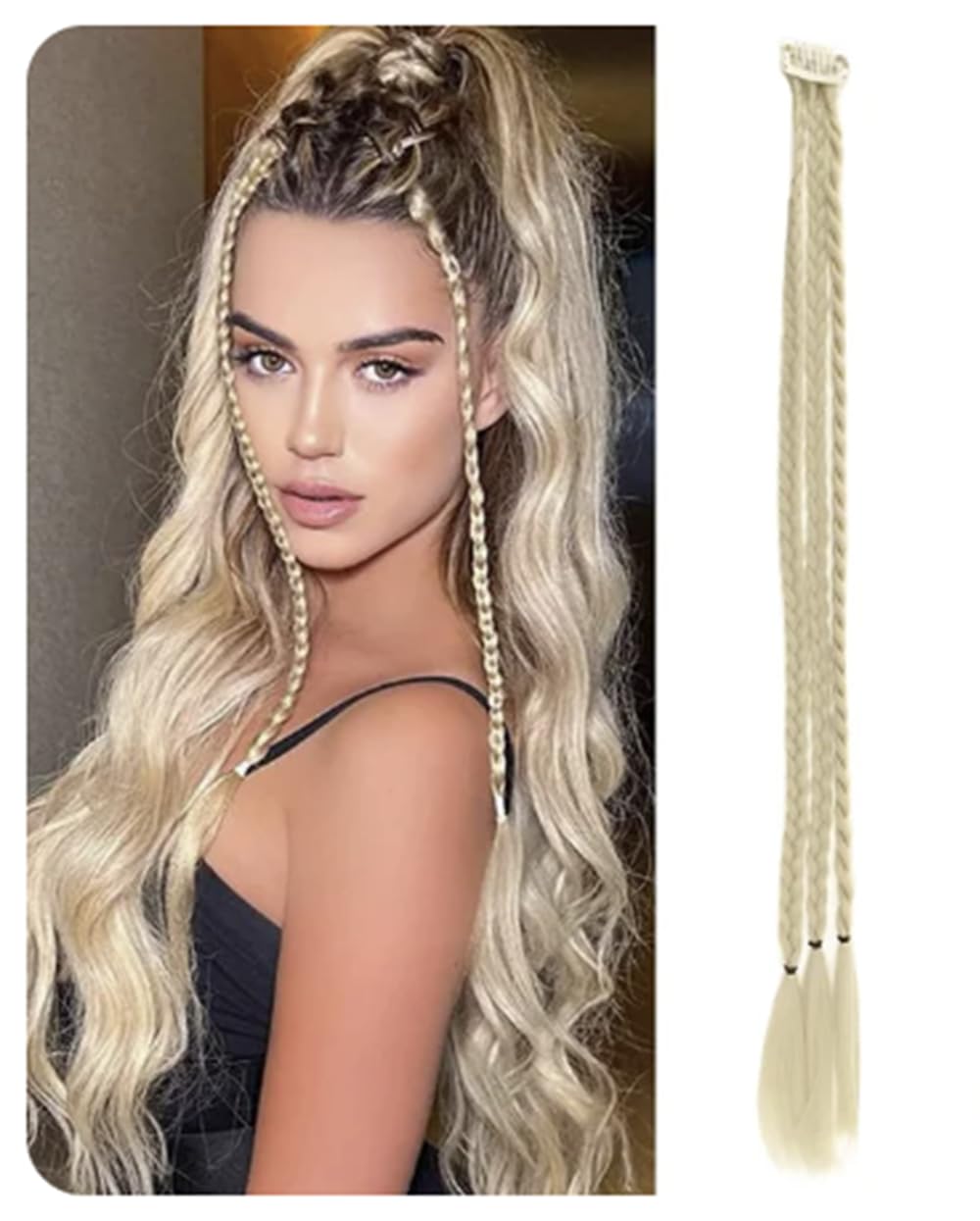 Hair Extensions Clip In Box Braids (Blonde) โ image 1